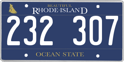 RI license plate 232307
