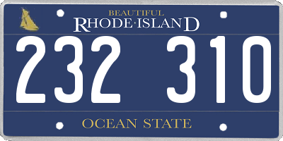 RI license plate 232310