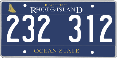 RI license plate 232312