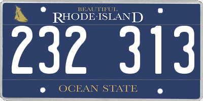 RI license plate 232313