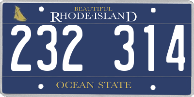 RI license plate 232314