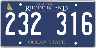 RI license plate 232316