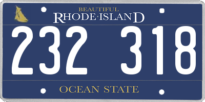 RI license plate 232318