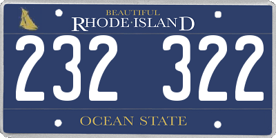 RI license plate 232322