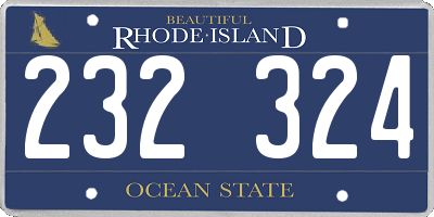 RI license plate 232324