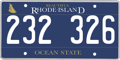 RI license plate 232326