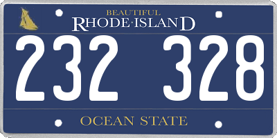 RI license plate 232328
