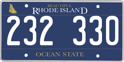 RI license plate 232330