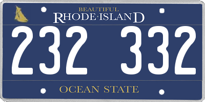 RI license plate 232332