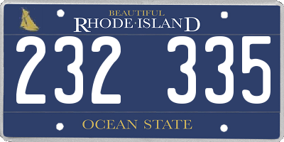 RI license plate 232335
