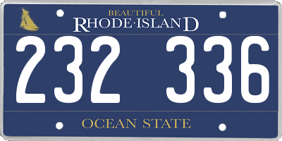 RI license plate 232336