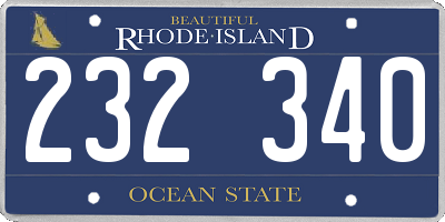 RI license plate 232340