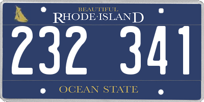 RI license plate 232341