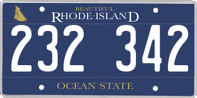 RI license plate 232342