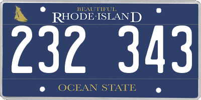 RI license plate 232343