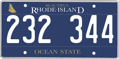 RI license plate 232344