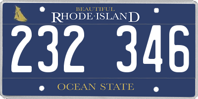 RI license plate 232346