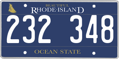 RI license plate 232348