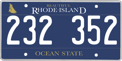 RI license plate 232352