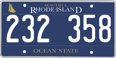 RI license plate 232358