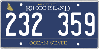 RI license plate 232359