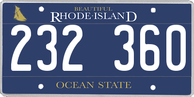 RI license plate 232360
