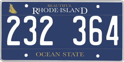 RI license plate 232364