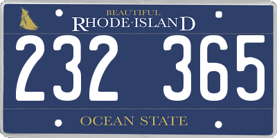 RI license plate 232365