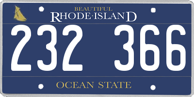 RI license plate 232366