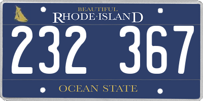 RI license plate 232367