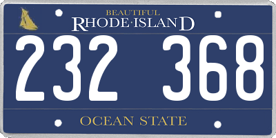 RI license plate 232368