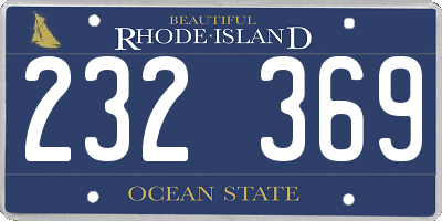 RI license plate 232369
