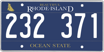 RI license plate 232371