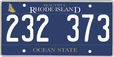 RI license plate 232373