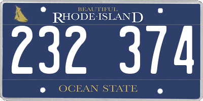 RI license plate 232374