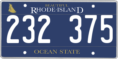 RI license plate 232375