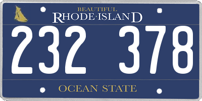 RI license plate 232378