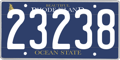 RI license plate 23238