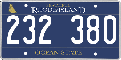 RI license plate 232380