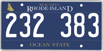 RI license plate 232383