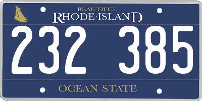 RI license plate 232385