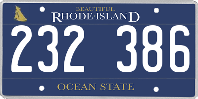 RI license plate 232386