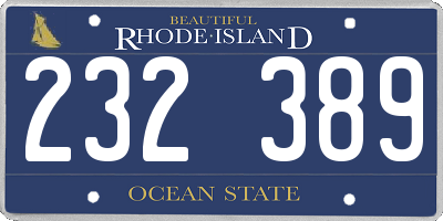 RI license plate 232389
