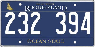RI license plate 232394