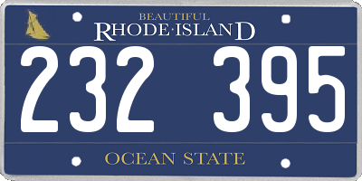 RI license plate 232395