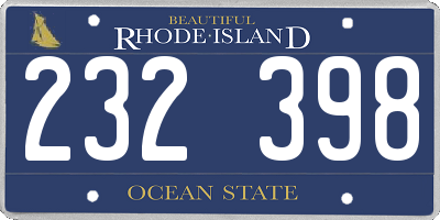 RI license plate 232398