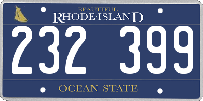 RI license plate 232399