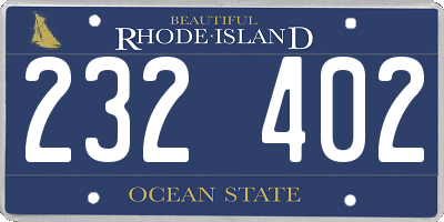 RI license plate 232402