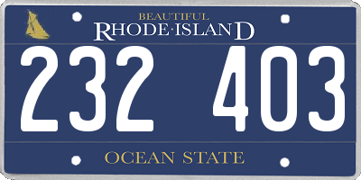 RI license plate 232403