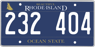RI license plate 232404